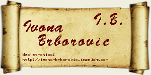 Ivona Brborović vizit kartica